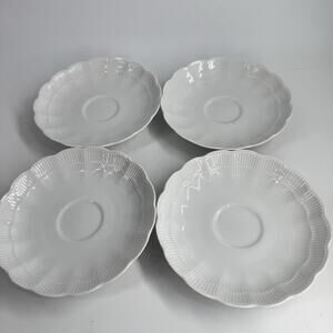 AK Kaiser W. Germany Romantica Set Of 4 White Scalloped Edge 5-1/2" Saucer Plate